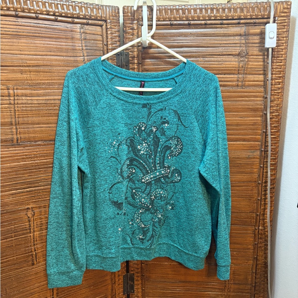 Hybrid Apparel Teal Long Sleeve Shirt